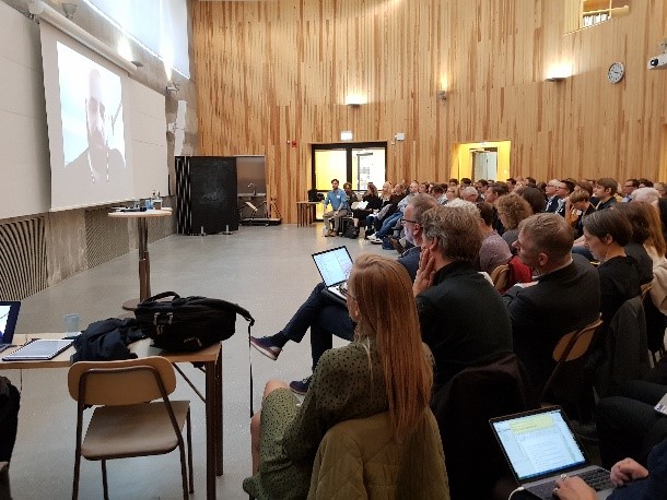 A view from the crowd during the  Data-driven Research in the Humanities event at KTH. Photo credit: Patrik Svensson.